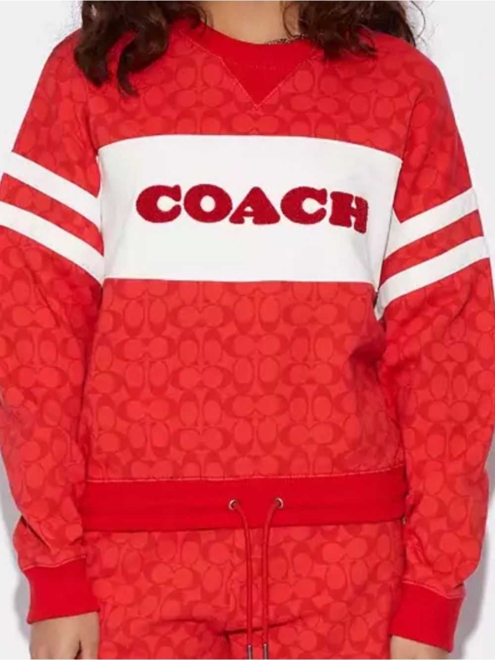 RARE Authentic Coach Red Logo Sweatshirt Shorts lounge Set small $650